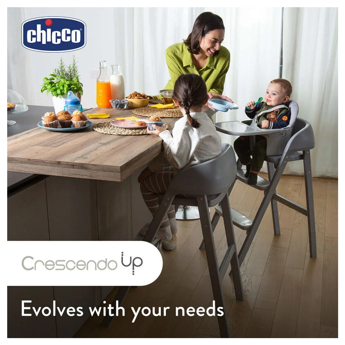 Chicco Crescendo Up High Chair Black Re Lux