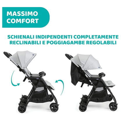 Chicco Ohlala Twin Stroller Silver Cat