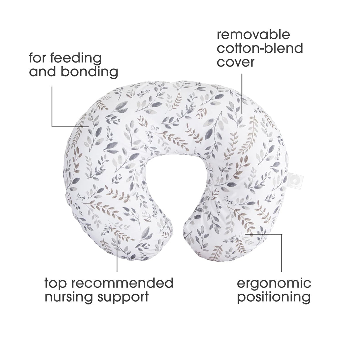 Chicco Boppy Original Support Grey Leaves