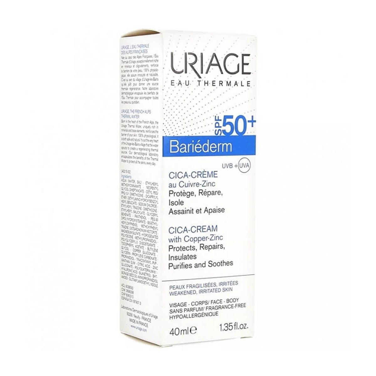 Uriage Bariederm-Cica Repairing Cream Spf50+ 40ml Uriage Bariederm-Cica Repairing Cream Spf50+ 40ml