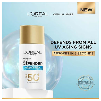 Loreal Paris UV Defender Aquafusion Daily Water Gel Sunscreen SPF50+ 50ml