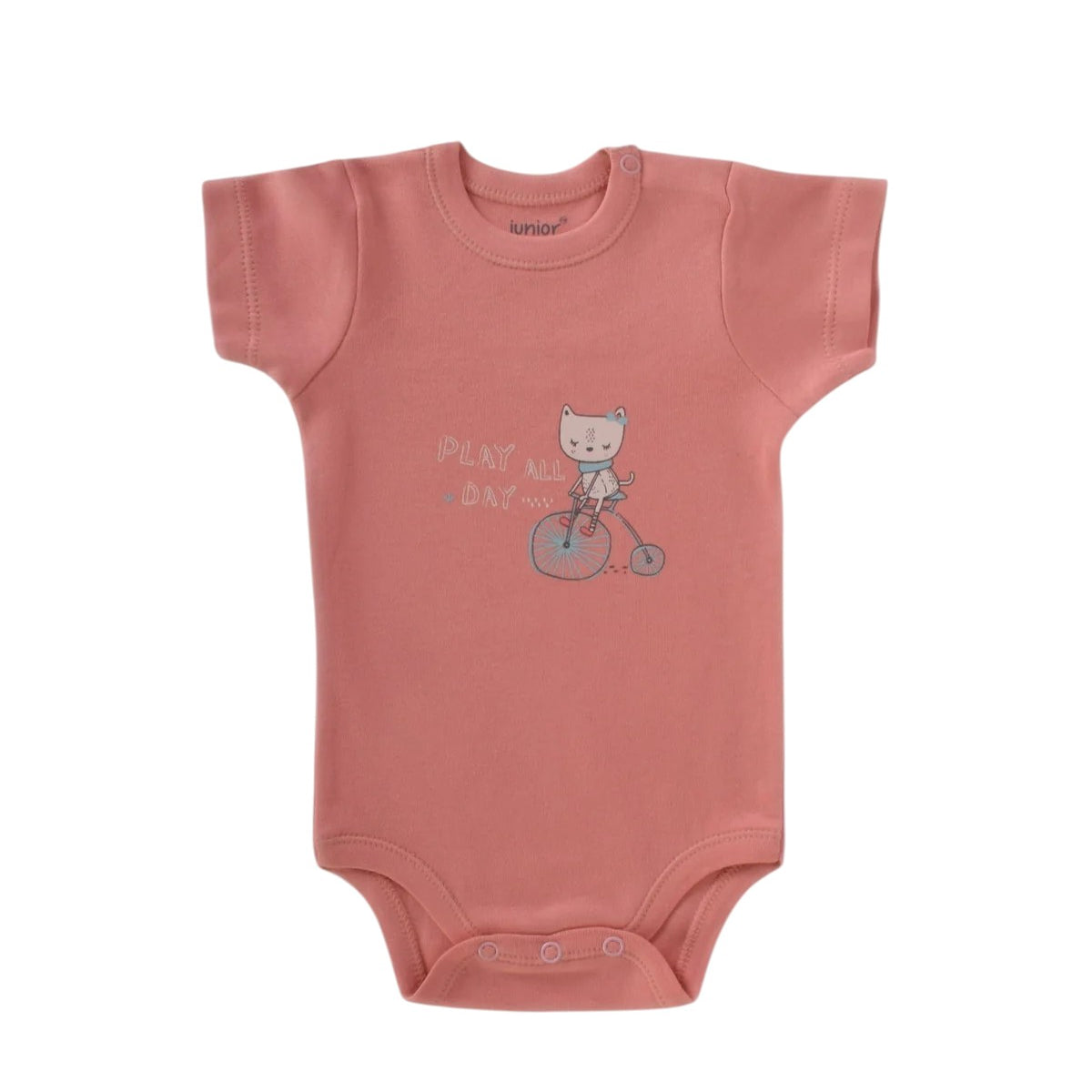 Junior Bodysuit Short Sleeve Happy Kitty