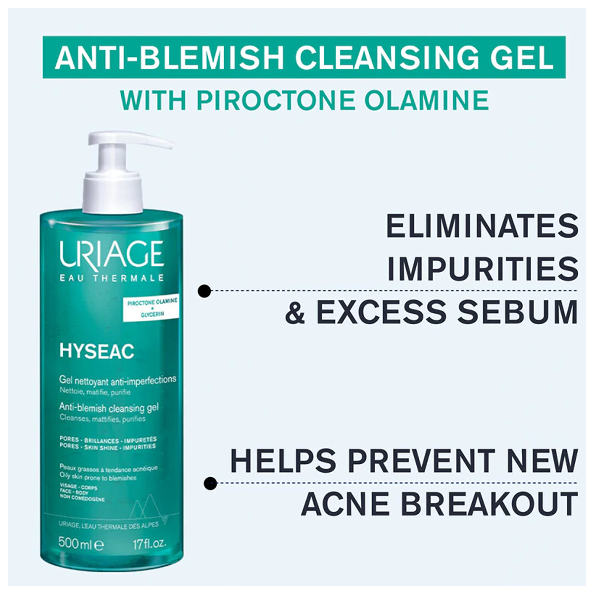 Uriage Hyseac - Cleansing Gel 500ml Uriage Hyseac - Cleansing Gel 500ml