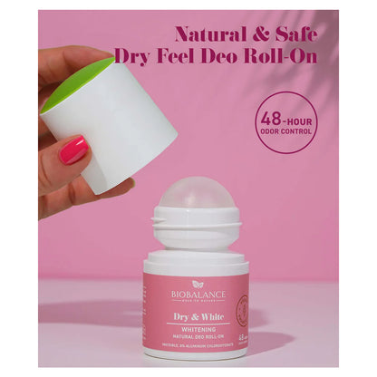 Bio Balance Dry & White Whitening Natural Deodorant Roll-On 50ml