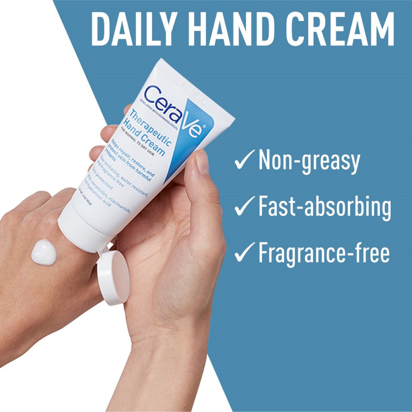 Cerave Therapeutic Hand Cream for Dry Cracked Hands With Hyaluronic Acid 50Ml