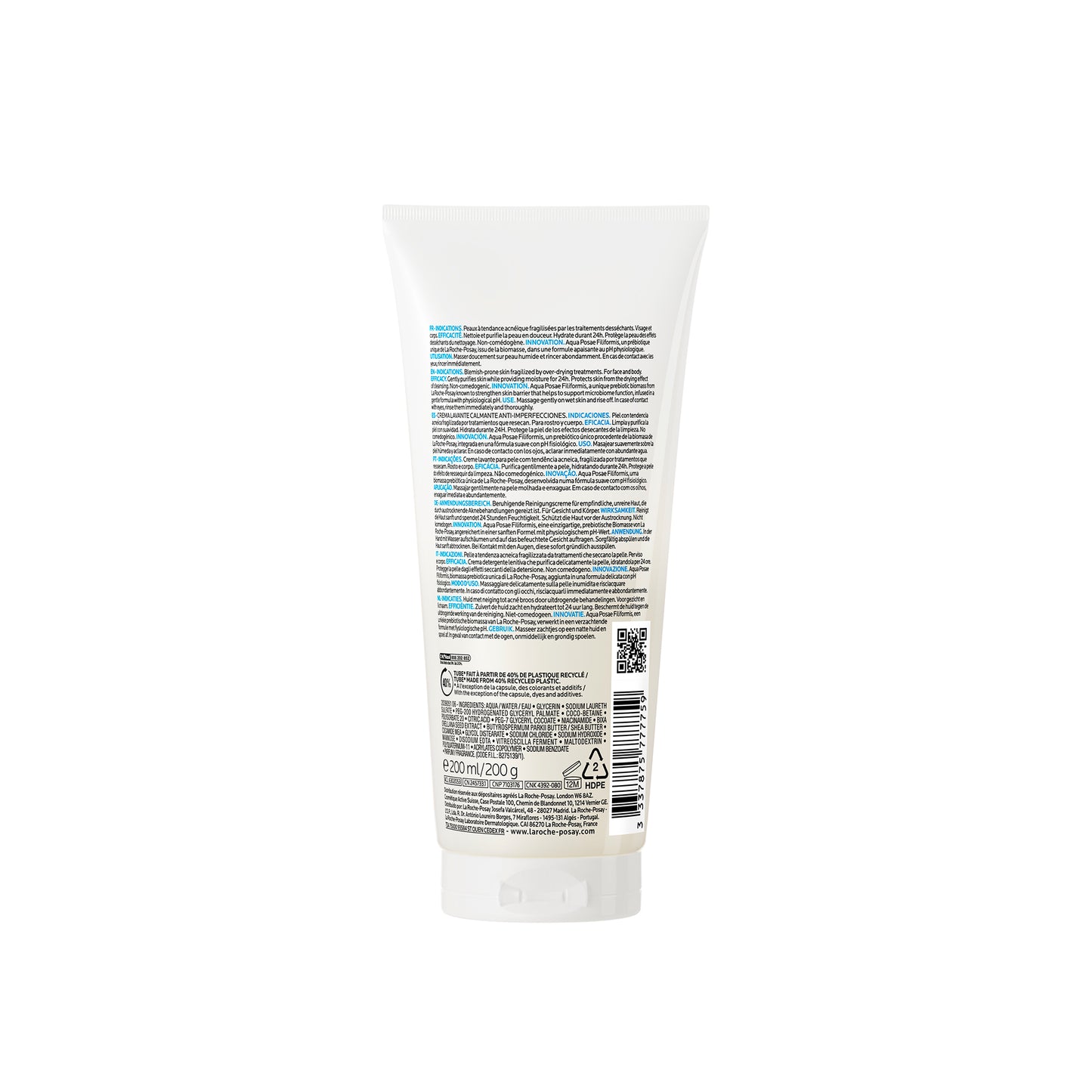 La Roche Posay Effaclar H Isobiome Hydrating Cleansing Cream for oily, and acne prone skin 200ml