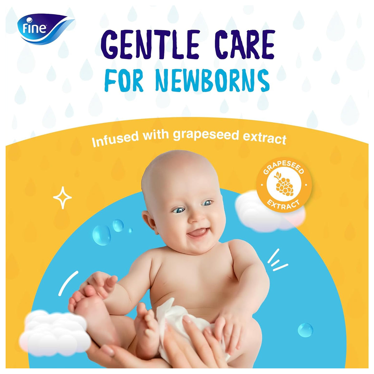 Fine Baby Aqua Wipes Pack of 3 x 72 Wipes (216 Wipes) Offer