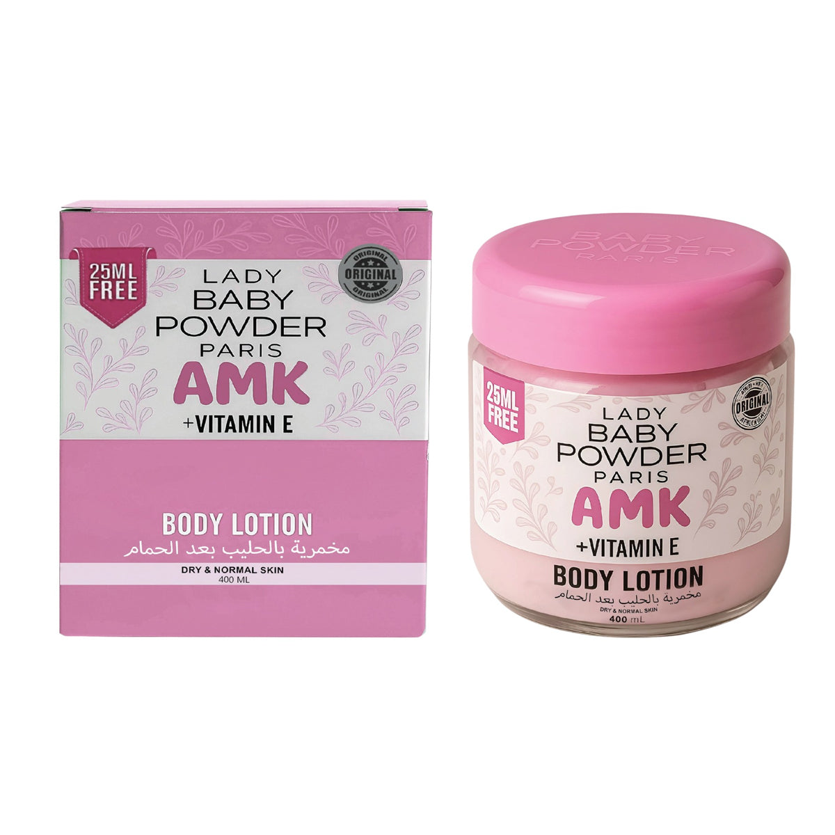 AMK Lady Baby Powder Body Lotion 400 مل AMK Lady Baby Powder Body Lotion 400 مل