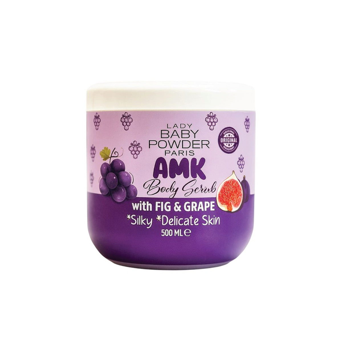AMK Lady Baby Powder Body Scrub Fig & Grape 500ml AMK Lady Baby Powder Body Scrub Fig & Grape 500ml