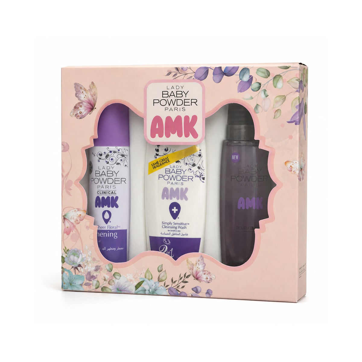 AMK Lady Baby Powder Ultimate Personal Care Set - Purple Scent
