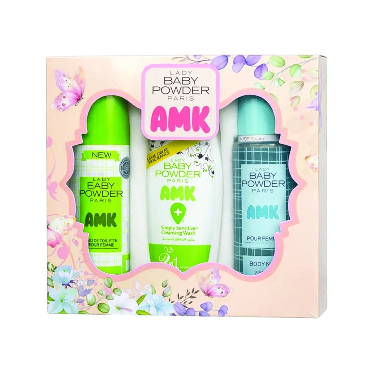 AMK Lady Baby Powder Ultimate Personal Care Set - Vanilla Scent AMK Lady Baby Powder Ultimate Personal Care Set - Vanilla Scent