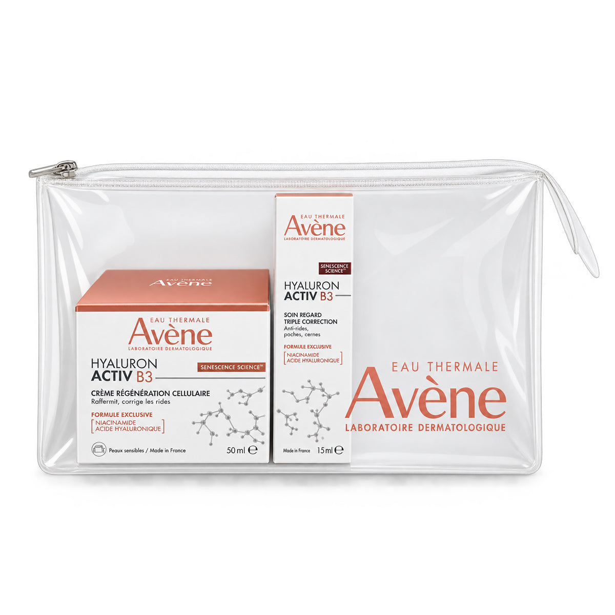 Avene Hyaluron Activ B3 Cell Renewal Cream 50ml + Free Avene Hyaluron Active B3 Triple Correction Eye Cream 15ml + Free Bag