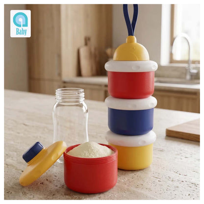 Ababy Three Layer Milk Powder Container Stackable Formula Compartments With Pouring Outlets And Carry Handle