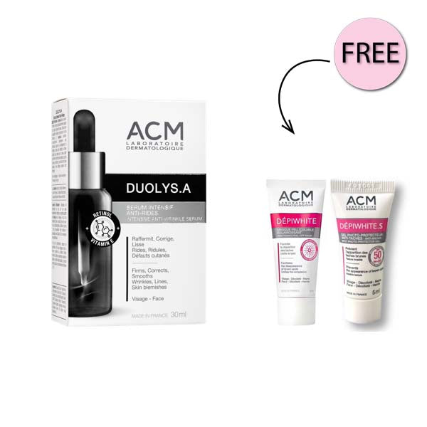 Acm Duolys.a Retinol Serum 30ml + Free Depiwhite.s 5ml + Free Depiwhite Mask 5ml