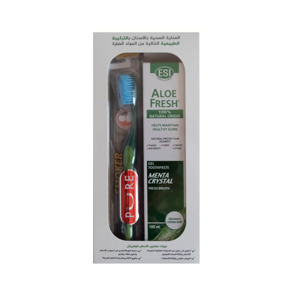 Aloe Fresh Menta Crystal Toothpaste & Pure Smoker Toothbrush Offer