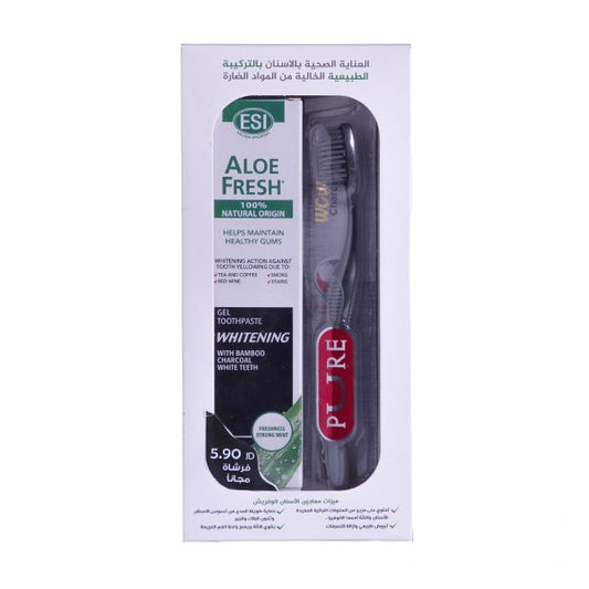 Aloe Fresh Whitening Toothpaste & Pure Wow Charcoal Toothbrush Offer