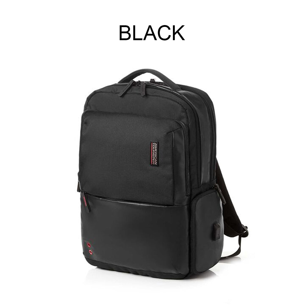 american tourister black laptop backpack American Tourister Zork Polyester 2 Compartment Laptop Unisex Backpack – Beauty Box