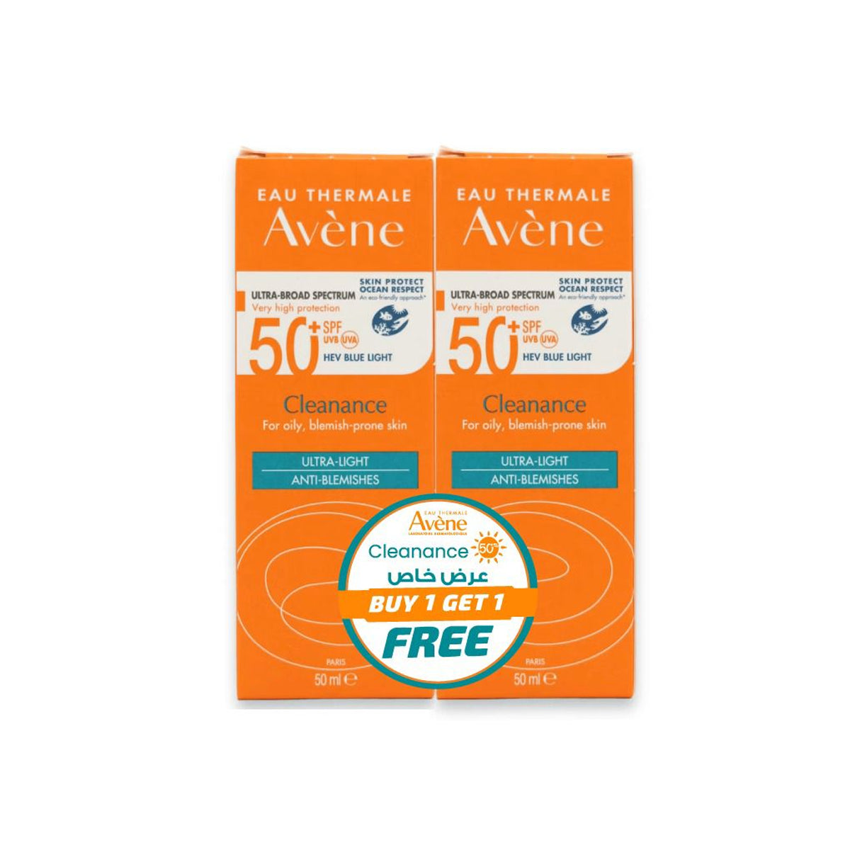 Avene Cleanance Ultra-Light For Oily, Blemish-Prone Skin 50+SPF 50ml Buy 1 Get 1 Free