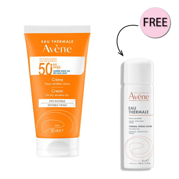Avene Cream Sunscreen 50ml + Free Thermal Water 50ml
