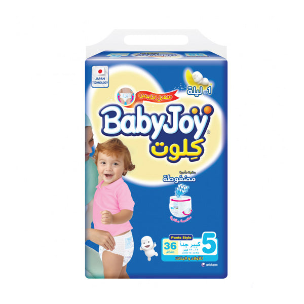 BABY JOY JUNIOR PANTS LARGE SIZE 5, 15-22 KG, 36 PIECES