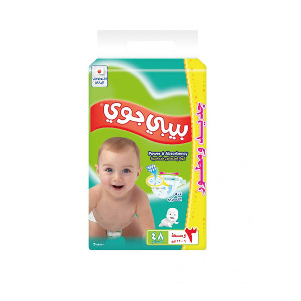 Baby Joy (Diapers Medium Size 3, 612 Kg, 48 Piece) بيبي جوي (حفاضات