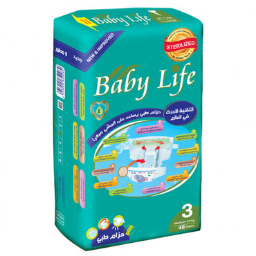 BABY LIFE DIAPERS, SIZE 3, 4-9 KG, 48 DIAPERS