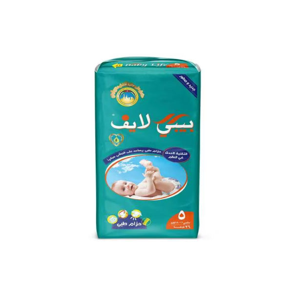 بيبي لايف (مقاس 5، 11-18 كجم، 36 حفاضة) بيبي لايف (مقاس 5، 11-18 كجم، 36 حفاضة)