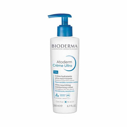 Bioderma Atoderm Creme Ultra-nourishing Cream 200ml + Free Atoderm Gel Douche 8ml + Free Sensibio Gel Moussant 8 Ml