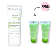 Load image into Gallery viewer, BIODERMA SEBIUM GLOBAL INTENSE PURIFYING CARE FOR ACNE PRONE SKIN 30 ML + 2 FREE GEL MOUSSANT ACTIF 8ML