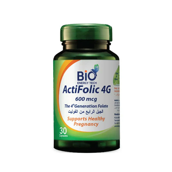 BIO ENERGY TECH ACTIFOLIC 4G 600 MCG 30 CAPSULES