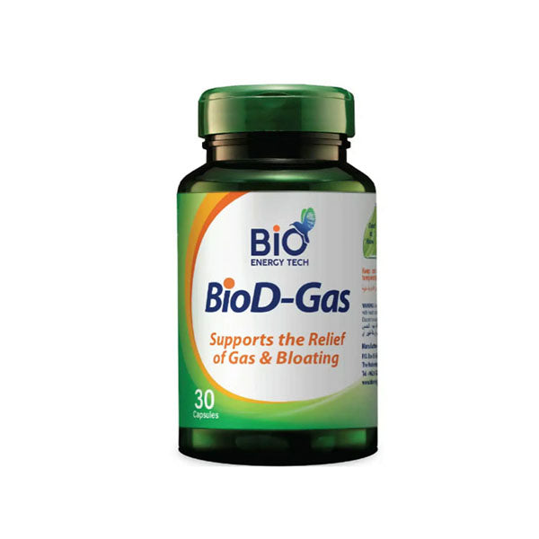 BIO ENERGY TECH BIO D-GAS FOR GAS AND BLOATING 30 CAPSULES