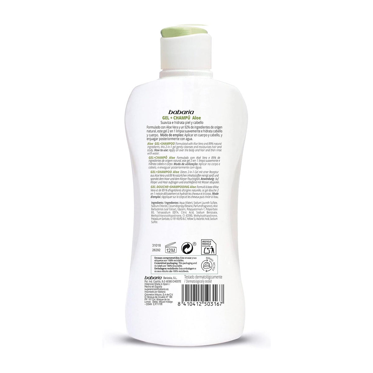 Babaria Aloe Vera 2-in-1 Gel + Shampoo 200ml