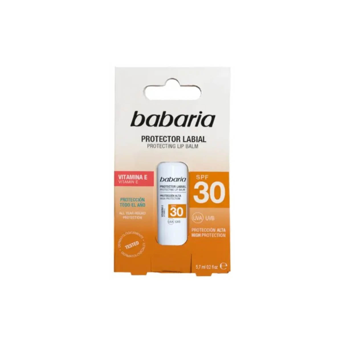 Babaria Aloe Protector Lip Balm Spf30+ Vit E - 5.7ml Babaria Aloe Protector Lip Balm Spf30+ Vit E - 5.7ml