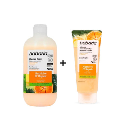Babaria Reset Nutritive & Repair Shampoo 500ml +Babaria Nutritive & Repair Express Hair Balm 200ml Offer