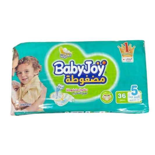 Baby Joy (Junior Compressed Diapers Large Size 5, 14-23 Kg, 36 Piece)