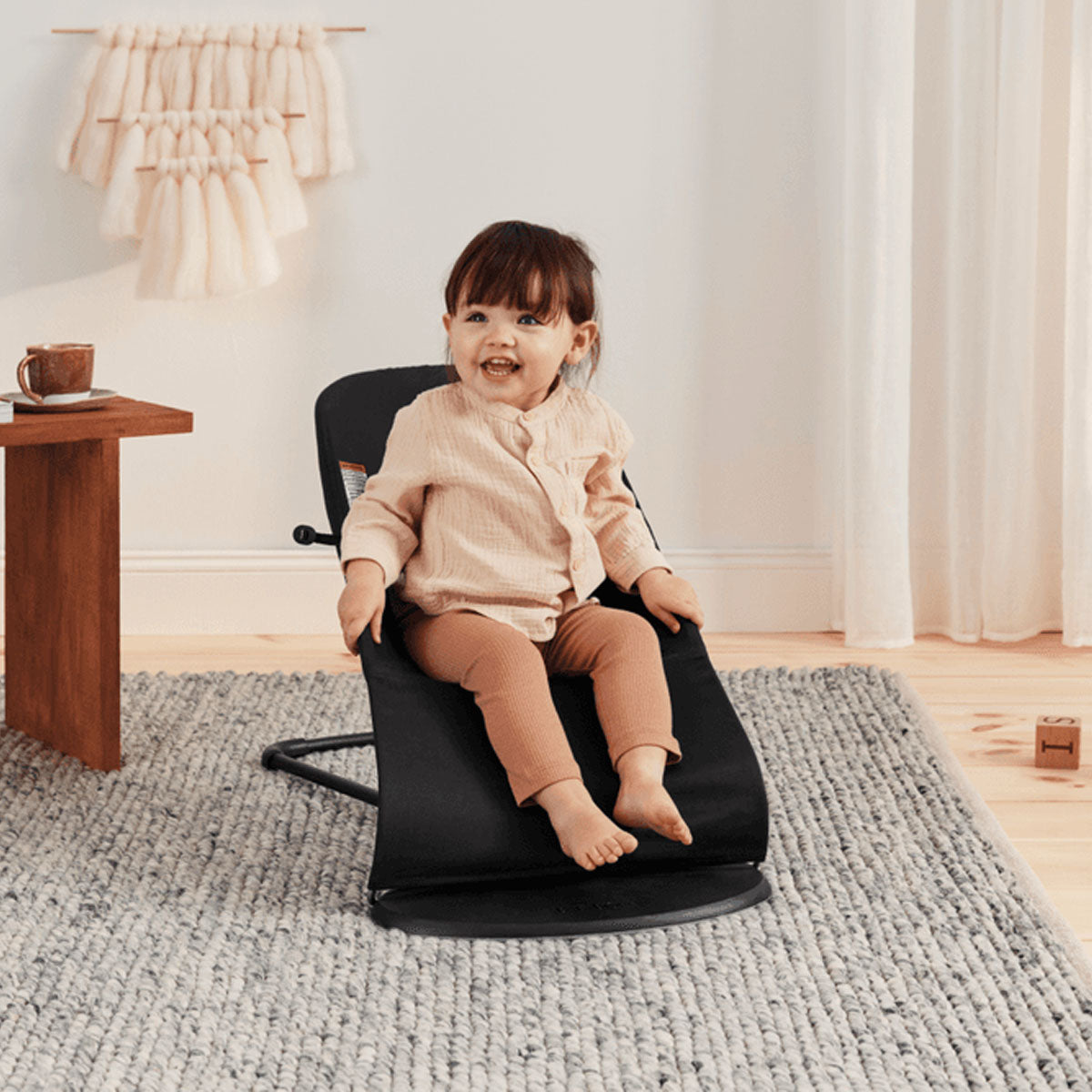 Babybjorn Bouncer Balance Soft, Woven - Black Dark Grey