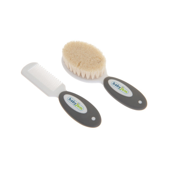 Babyjem Brush Comb Set Natural Bri̇stle Gray