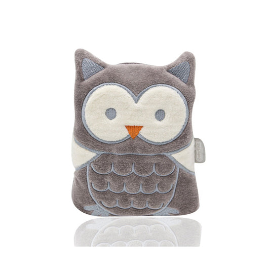 Babyjem Cherry Seeds Filled Velvet Colic Pillow Owl Gray