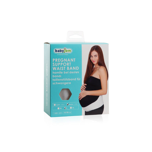 Babyjem Pregnancy Support Waist Band White 