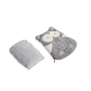 Babyjem Cherry Seeds Filled Velvet Colic Pillow Owl Gray