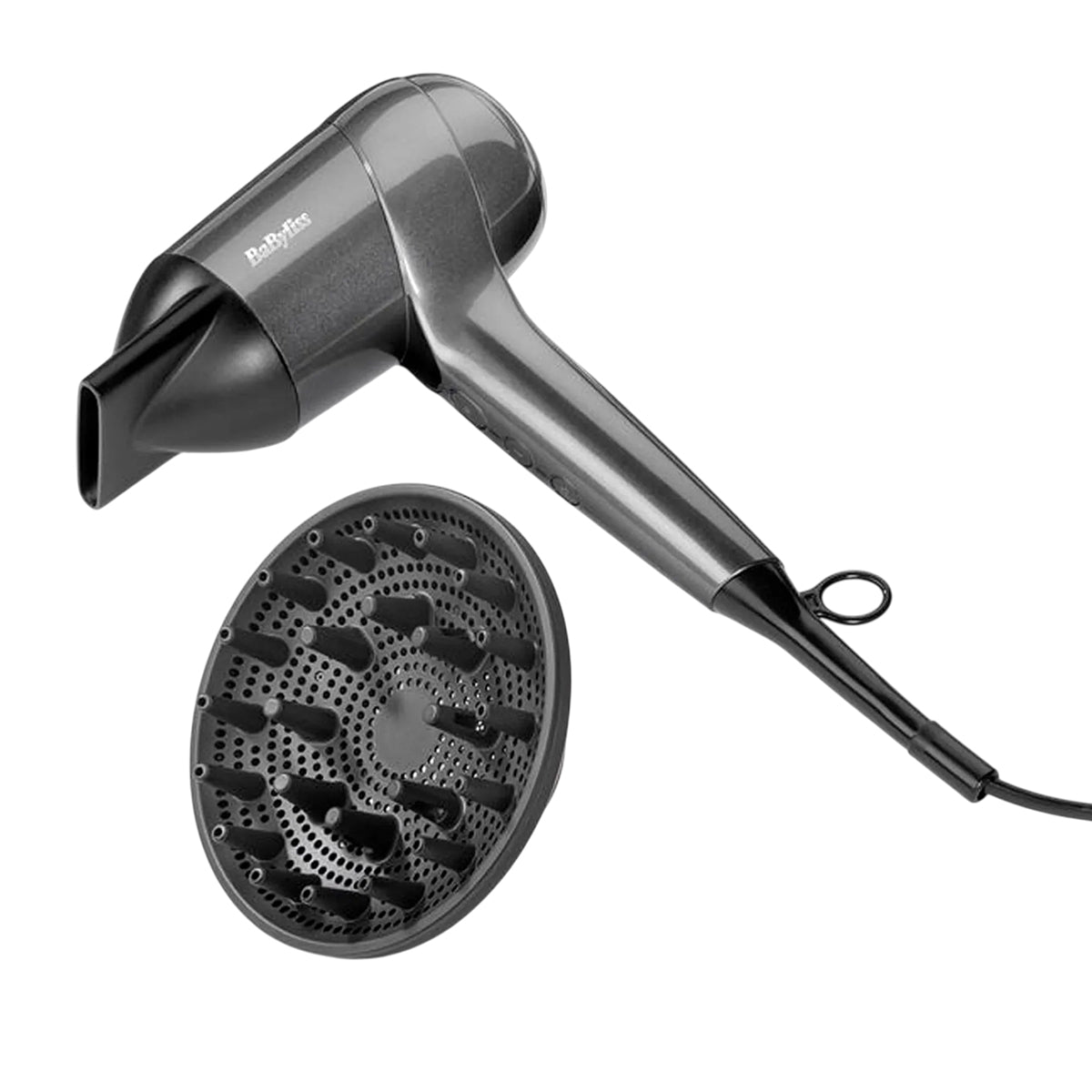 Babyliss Titanium Shine Hair Dryer With Diffuser 1600w Digital Motor 3 Heat 3 Speed 