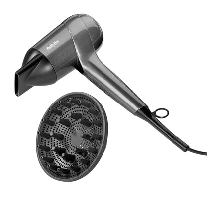 Babyliss Titanium Shine Hair Dryer With Diffuser 1600w Digital Motor 3 Heat 3 Speed 