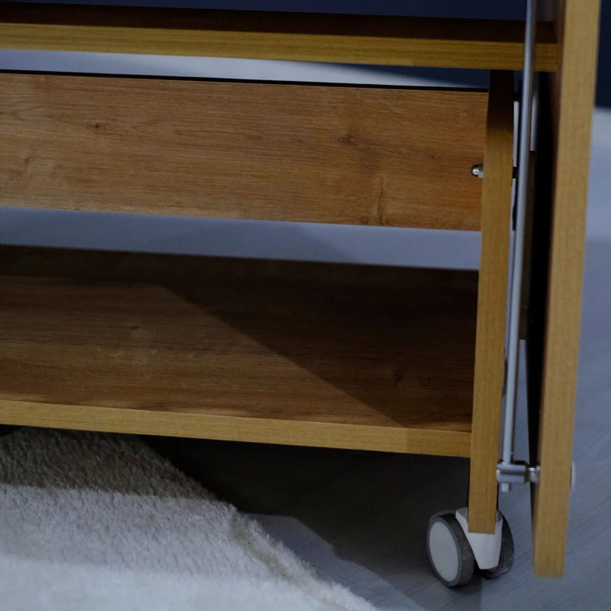 Babywhen Rocking Mother Side Crib With Wheels - Wooden (Bw 1091)