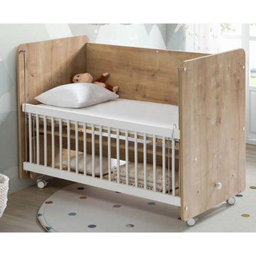 Babywhen Rocking Mother Side Crib With Wheels - Wooden (Bw 1091)