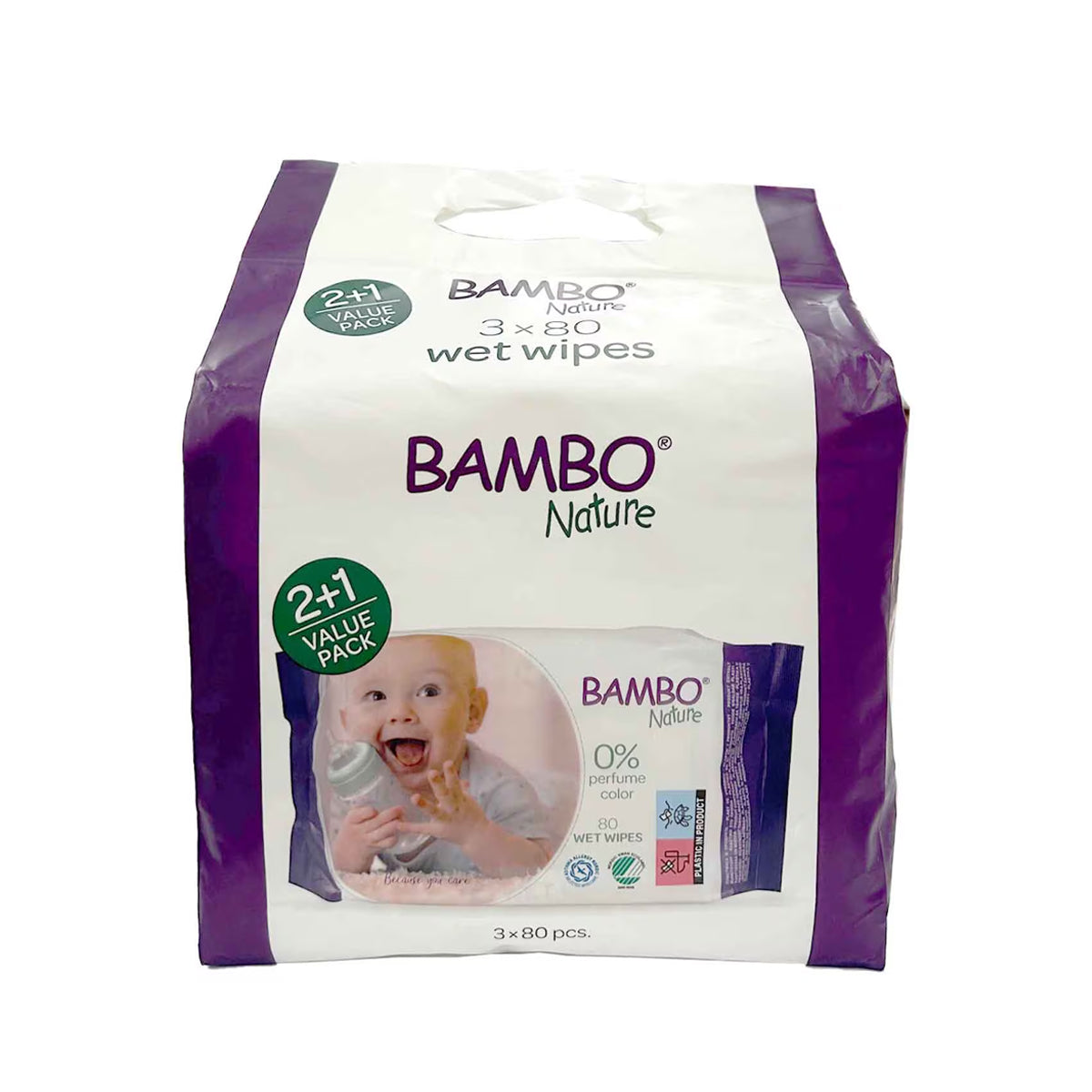 Bambo Nature Wet Wipes 3 x 80 Wipes