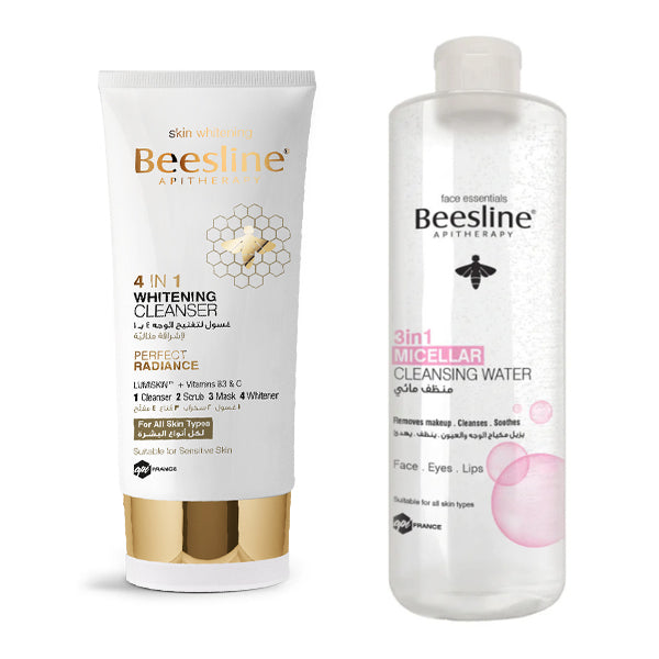 Beesline 4 In 1 Whitening Cleanser + Beesline 3 In 1 Micellar Cleansing Water 400ml
