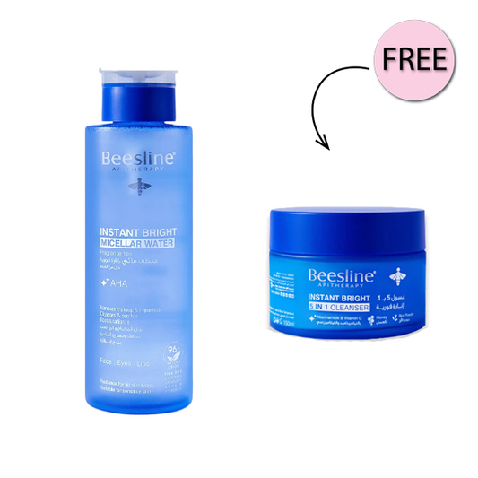 Beesline Instant Bright Micellar Water 400Ml + Free Instant Bright 5 In 1 Cleanser 150ml