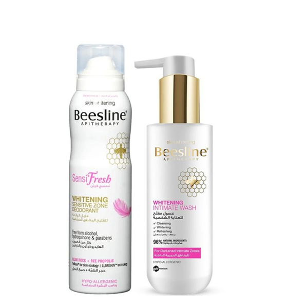 Beesline Whitening Intimate Wash 200ml + Sensifresh Whitening Sensitive Zone Deodorant