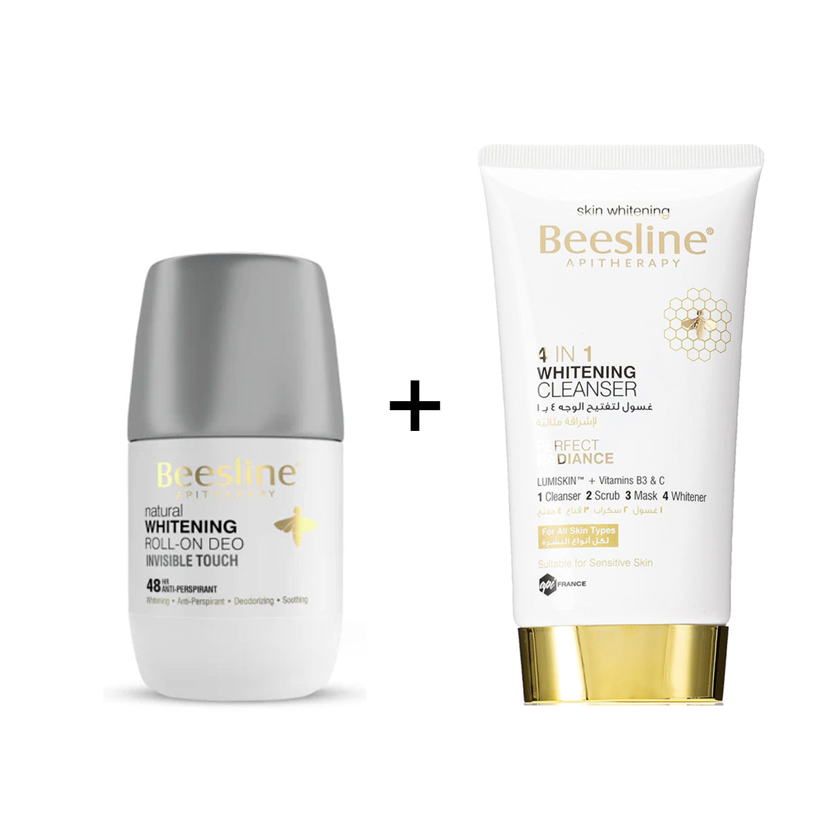 Beesline Whitening Roll-on Deodorant Invisible Touch 50ml + Beesline 4 In 1 Whitening Cleanser 150ml