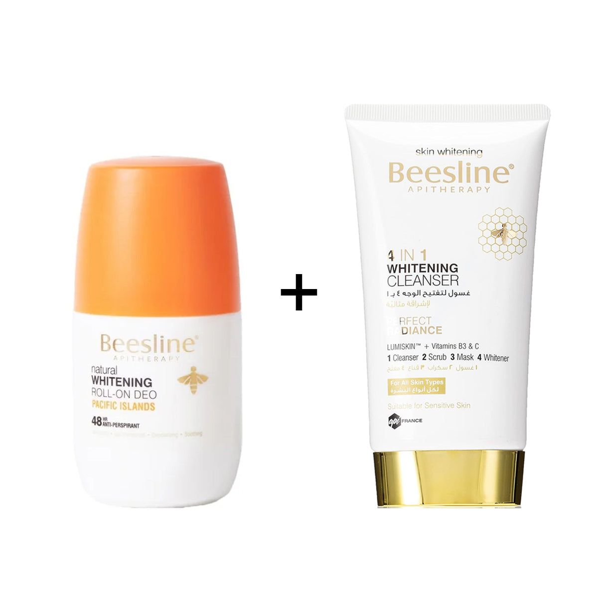 Beesline Whitening Roll-on Deodorant Pacific Islands 50ml + Beesline 4 In 1 Whitening Cleanser 150ml Offer